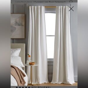 New Quince European Linen Blackout curtain white 48x96